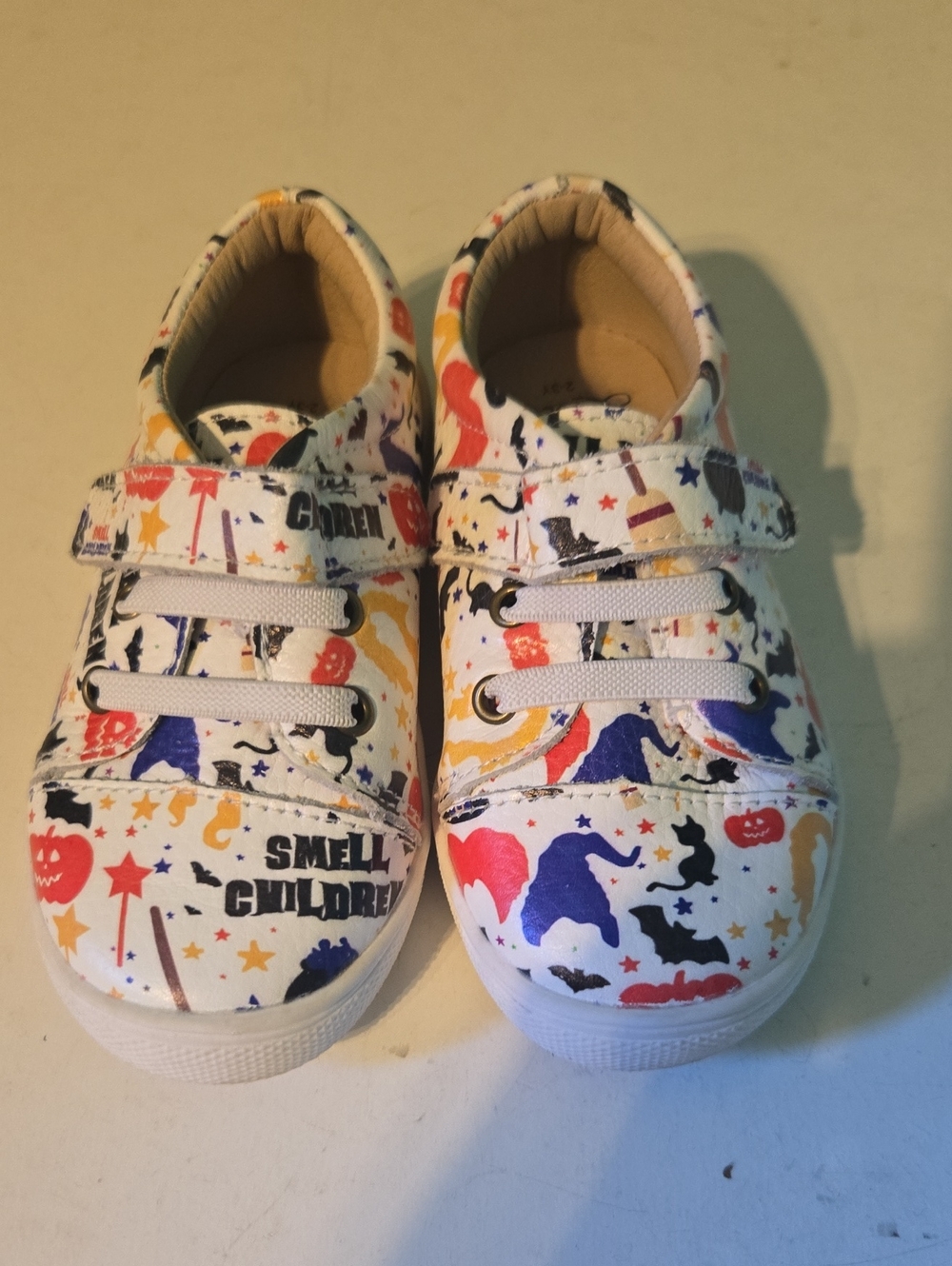 Kids Halloween Print White Casual Sneakers